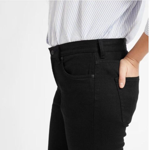 EVERLANE MODERN JEANS SIZE 24 BLACK SOLID ANKLE POCKETS - Picture 12 of 12